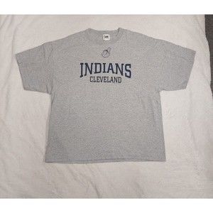 Vtg Y2K Cleveland Indians Gray T-Shirt  Lee Sport Chief Wahoo Men's Size XL